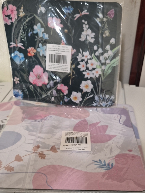 Other - Floral Pattern Mouse Pad - Black and Pastel Pink 2x $10